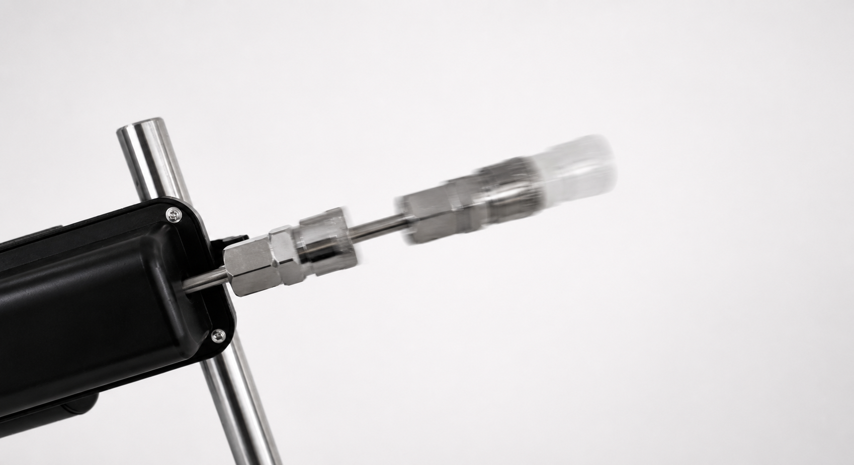 Close-up of a mechanical device with a white background